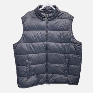 SwissTech Mens Puffer Vest Jacket Snap Pockets Gray Full Zip Size 3XL(54-56)